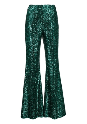 Elie Saab sequin-embellished flared trousers - Green