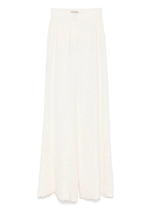 Elie Saab embroidered flared trousers - Neutrals