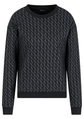 Armani Exchange monogram-print sweatshirt - Black