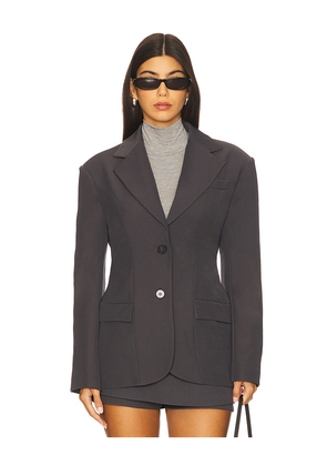 Line & Dot Ida Hourglass Blazer in Charcoal. Size L. Also in S, XS, M.
