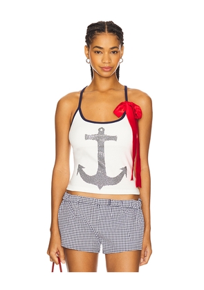 NIIHAI Anchor Tank in White. Size L. Also in M, S, XS.