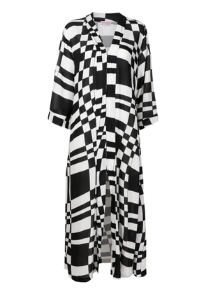 Amir Slama checked zip-up maxi dress - Black
