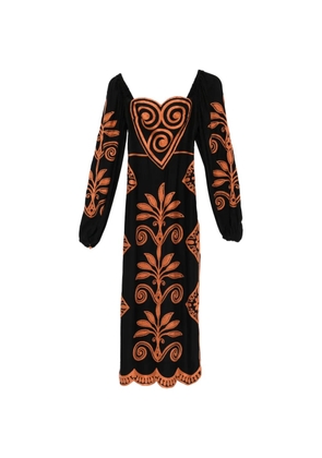 FARM Rio Cornely Ainika long-sleeve midi dress - Black