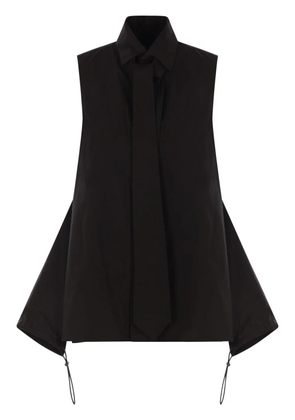 Yohji Yamamoto tie-detail sleeveless shirt - Black