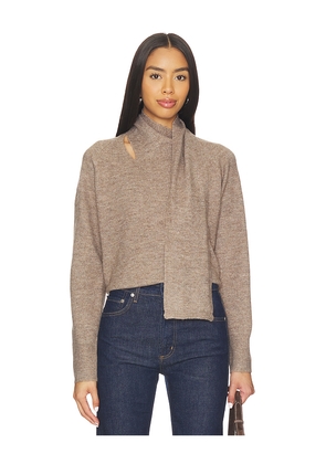 Line & Dot Billie Scarf Sweater in Taupe. Size L. Also in M, S.
