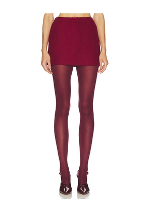 Line & Dot Noelia Mini Skirt in Burgundy. Size L. Also in S, XS, M.