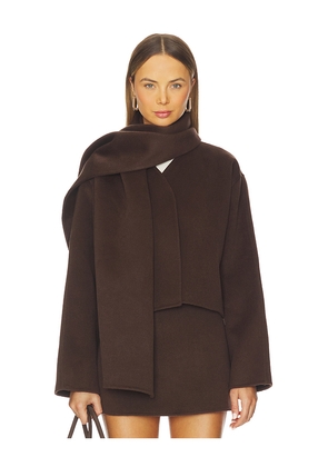 L'Academie by Marianna Milly Wool Jacket in Chocolate. Size L. Also in XS, M, XL.