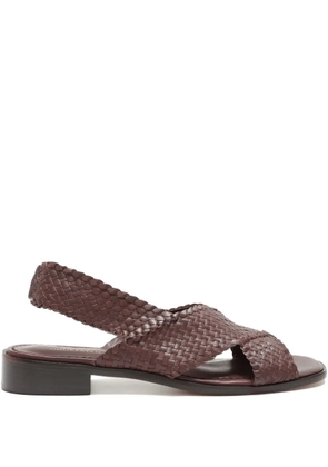 Sarah Chofakian woven colonel slides - Brown
