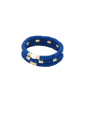 Luv AJ The Seville Pearl Bracelet Set in Navy.