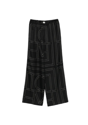 TOTEME monogram silk trousers - White