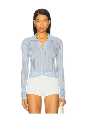 MORE TO COME Fosca Button Up Sweater in Baby Blue. Size M. Also in XS.