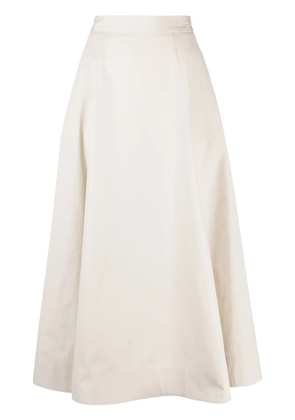 Lorena Antoniazzi pleated cotton midi skirt - Neutrals