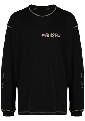Adish Tatreez logo-embroidered T-shirt - Black