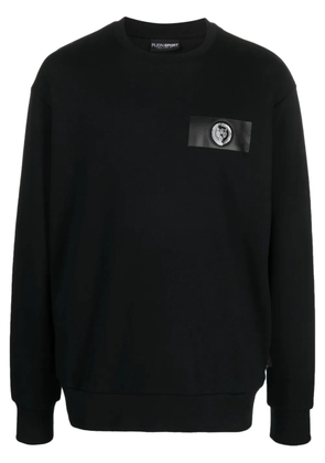 Plein Sport logo-patch cotton sweatshirt - Black