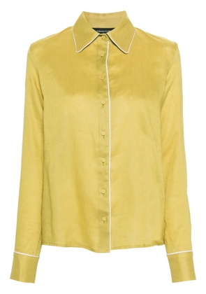 Fabiana Filippi piped-trim linen shirt - Green