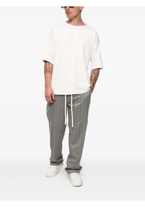 HAMZA striped drawstring-fastening track pants - Grey