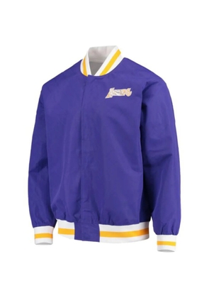 Mitchell & Ness x NBA x Los Angeles Lakers 75th Anniversary ribbed logo bomber jacket - Purple