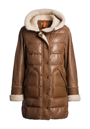 Parajumpers Demi Special quilted leather coat - Brown