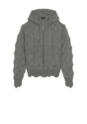 MADFRENZY Spiked Zip Up Hoodie in Grey. Size M. Also in S.