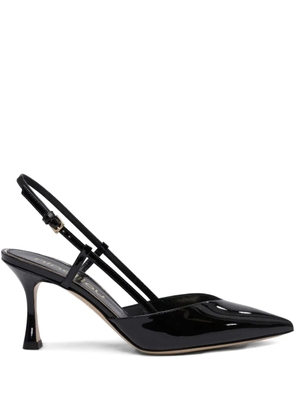 Ninalilou 70mm Mya slingback patent-leather pumps - Black