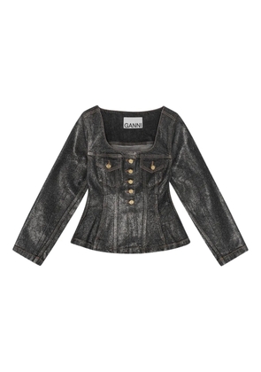 GANNI square-neck denim jacket - Black