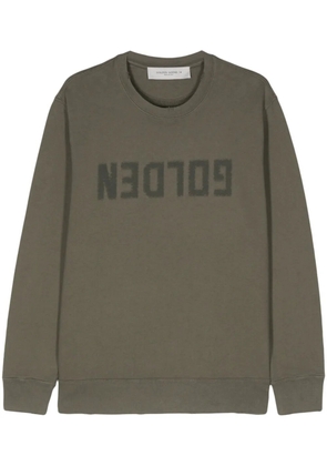 Golden Goose logo-print distressed sweatshirt - Green