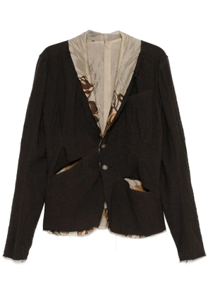 CHIAHUNG SU contrasting-trim blazer - Brown