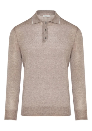 Canali long sleeve polo shirt - Brown