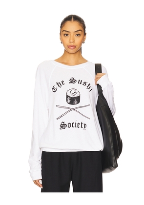 Lauren Moshi Sushi Society Pullover in White. Size M. Also in S, XS.