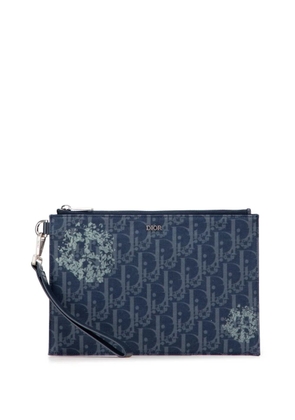 Christian Dior Pre-Owned 2023 Oblique Denim Tears A5 Flat Pouch clutch bag - Blue