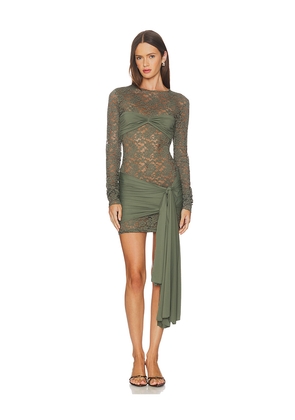 LIONESS Midnight Mini Dress in Olive. Size L. Also in S, XS, M.