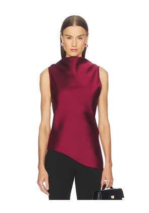 Marques ' Almeida Satin Cowl Neck Top in Burgundy. Size L. Also in S, XL, XS, XXS.