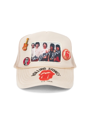 Madeworn Rolling Stones Trucker Hat in Cream.
