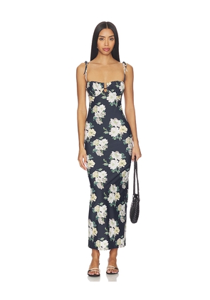 Montce Petal Long Slip Dress in Black. Size L. Also in M, S, XS.