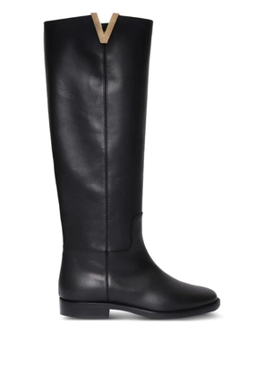 Via Roma 15 detail leather boots - Black