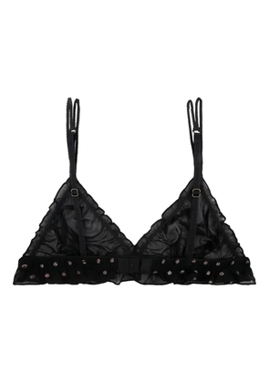 Love Stories polka-dot ruffled bra - Black