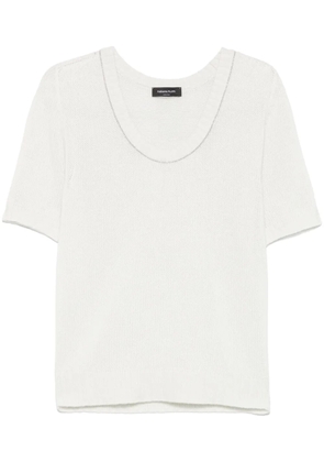 Fabiana Filippi bead-detail T-shirt - Grey