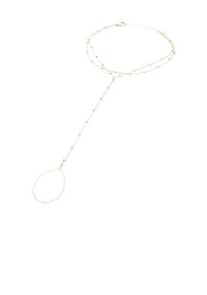 NAiiA Lola Double Hand Chain in Metallic Silver.