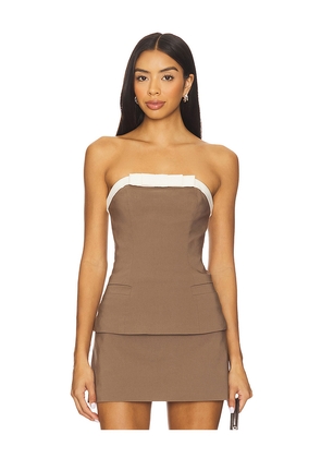 MAJORELLE Serena Top in Brown. Size L. Also in M, S, XL, XS, XXS.