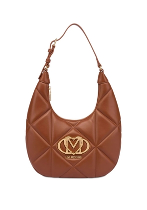 Love Moschino logo-plaque shoulder bag - Brown