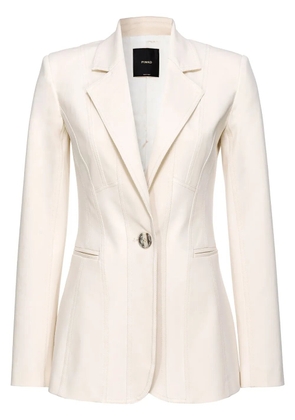 PINKO single-breasted cotton blazer - White
