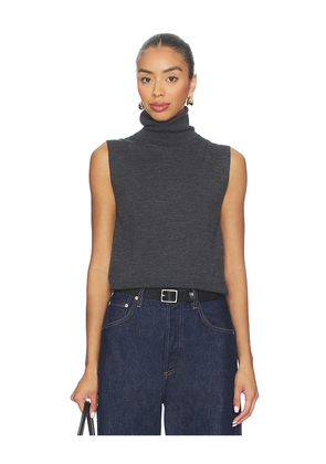 LESET James Sleeveless Turtleneck in Grey. Size L. Also in M, S.