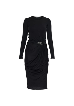 TOM FORD belt-detail midi dress - Black