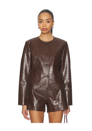 LAMARQUE Agnes Jacket in Brown. Size L. Also in M, S, XL, XS.