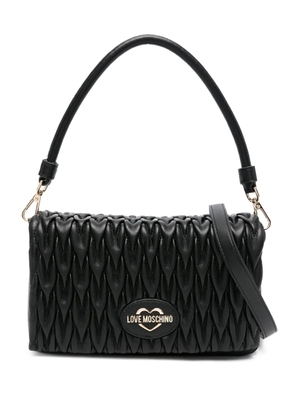 Love Moschino quilted logo-lettering shoulder bag - Black
