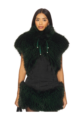 Kim Shui Lina Faux Fur Green Vest Top in Green. Size M. Also in S.