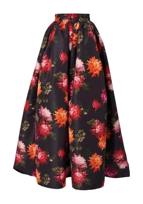 Carolina Herrera chrysanthemum-print ball maxi skirt - Black