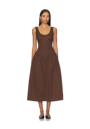 LIONESS Luna Rosa Maxi Dress in Chocolate. Size L. Also in M, S, XS.