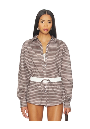 LIONESS x REVOLVE Nirvana Shirt in Chocolate. Size L. Also in S, XXS, XS, M, XL.