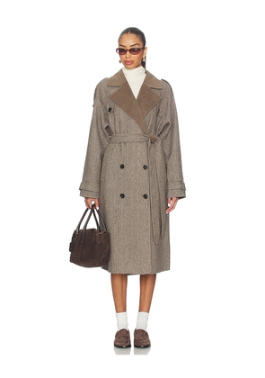 Line & Dot Hugo Plaid Coat in Brown. Size L. Also in S, XS, M.